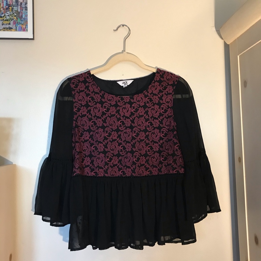 Sheer Peplum Top